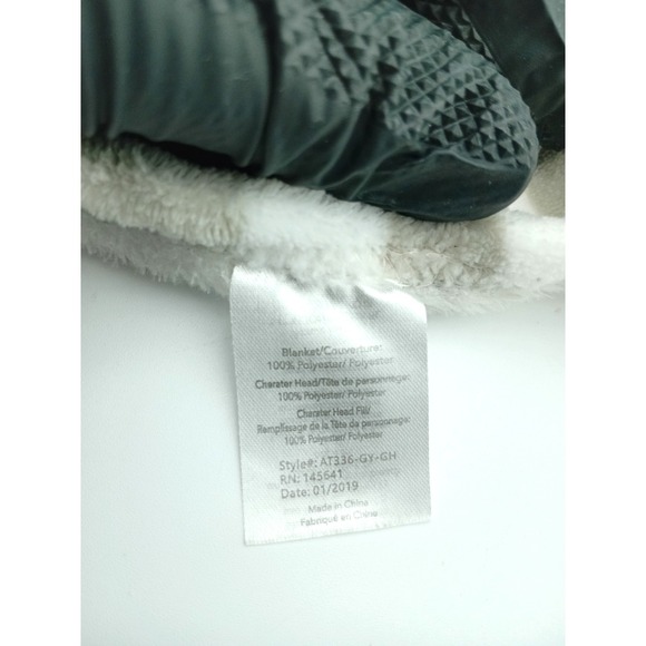 Lila & Jack Bunny Rabbit Lovey Blanket Rattle  Plush Gray Green Squares - Picture 4 of 6